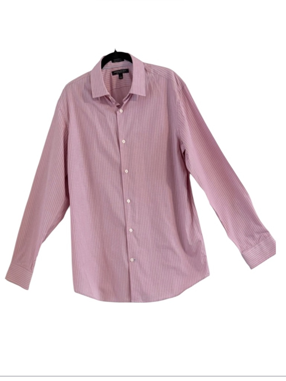 Banana Republic Men’s Pink & White Striped Grant Fit 120s Supima Cotton Shirt  L